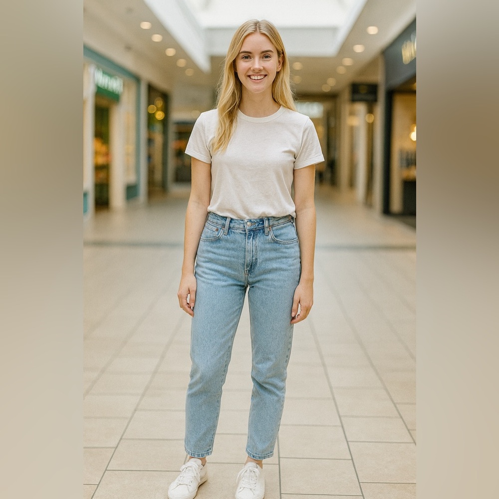 &Denim Jeans - Ultra High Waist Mom Jeans